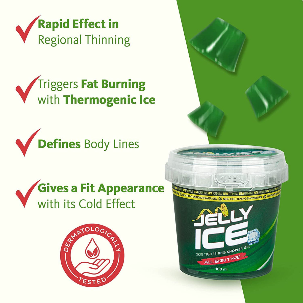 Jellyice Skin Tightening Shower Gel - All Skin Types - Natural Formula - Firming Bath Gel