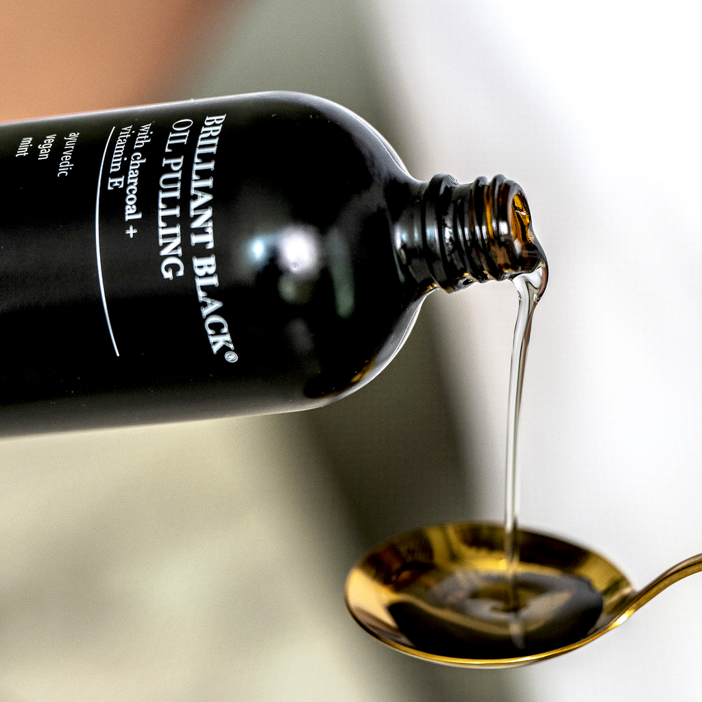 Brilliant Black® Oil Pulling – Charcoal Ayurvedic Mouthwash for Teeth Whitening & Fresh Breath, 6.75 oz