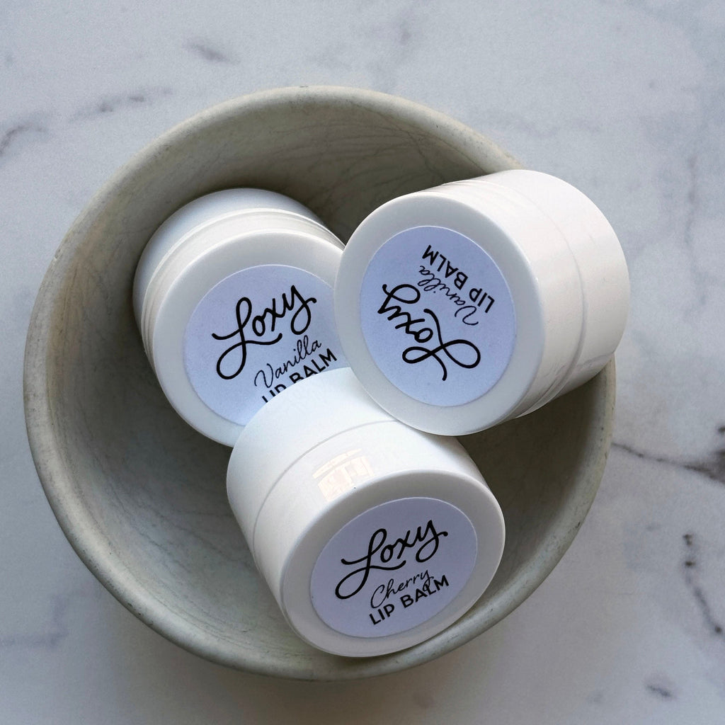 Hydrating Lip Balm for Dry Lips: Cherry or Vanilla with Shea Butter + Vitamin E