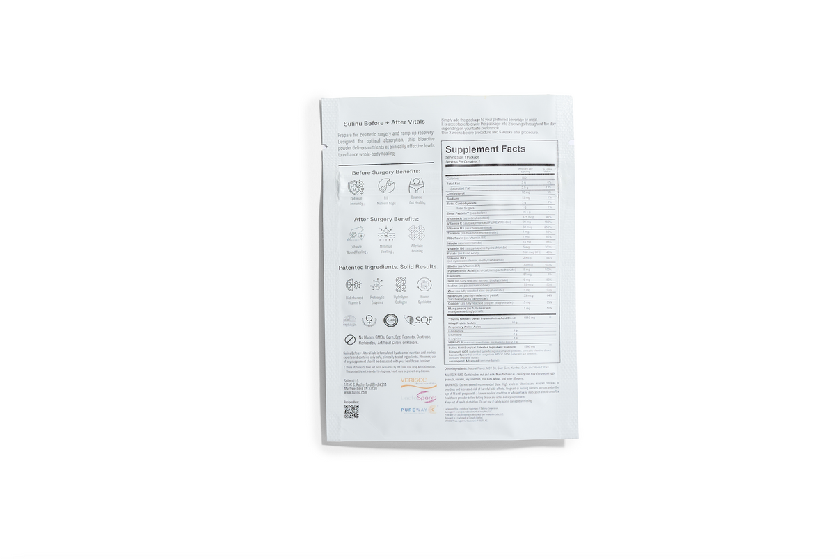 Travel Packs- Set of 3- Single Serving Before + After Vitals