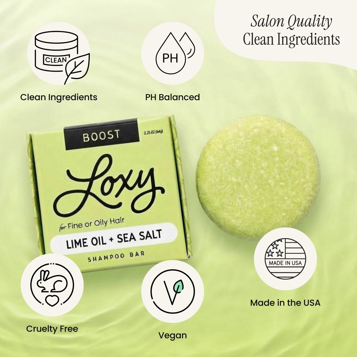 BOOST: Volumizing Shampoo Bar for Fine or Oily Hair with Lime Oil & Sea Salt