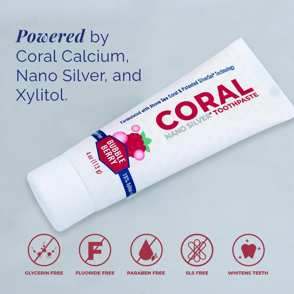 Fluoride Free Bubble Berry Kids Toothpaste with Nano Silver & Xylitol