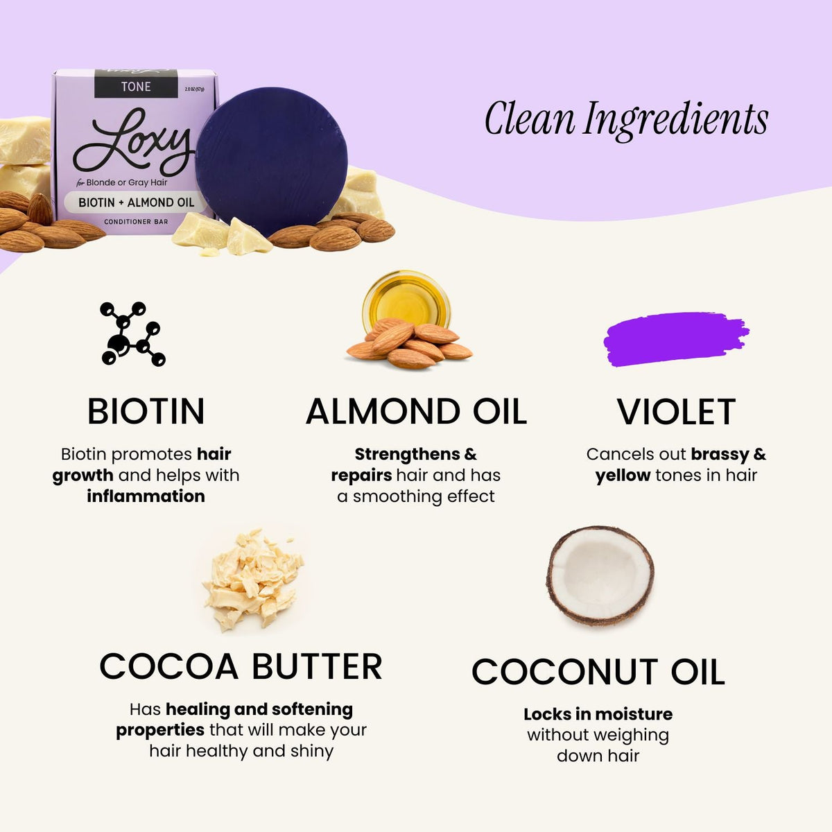Tone: Purple Conditioner Bar with Biotin & Almond Oil