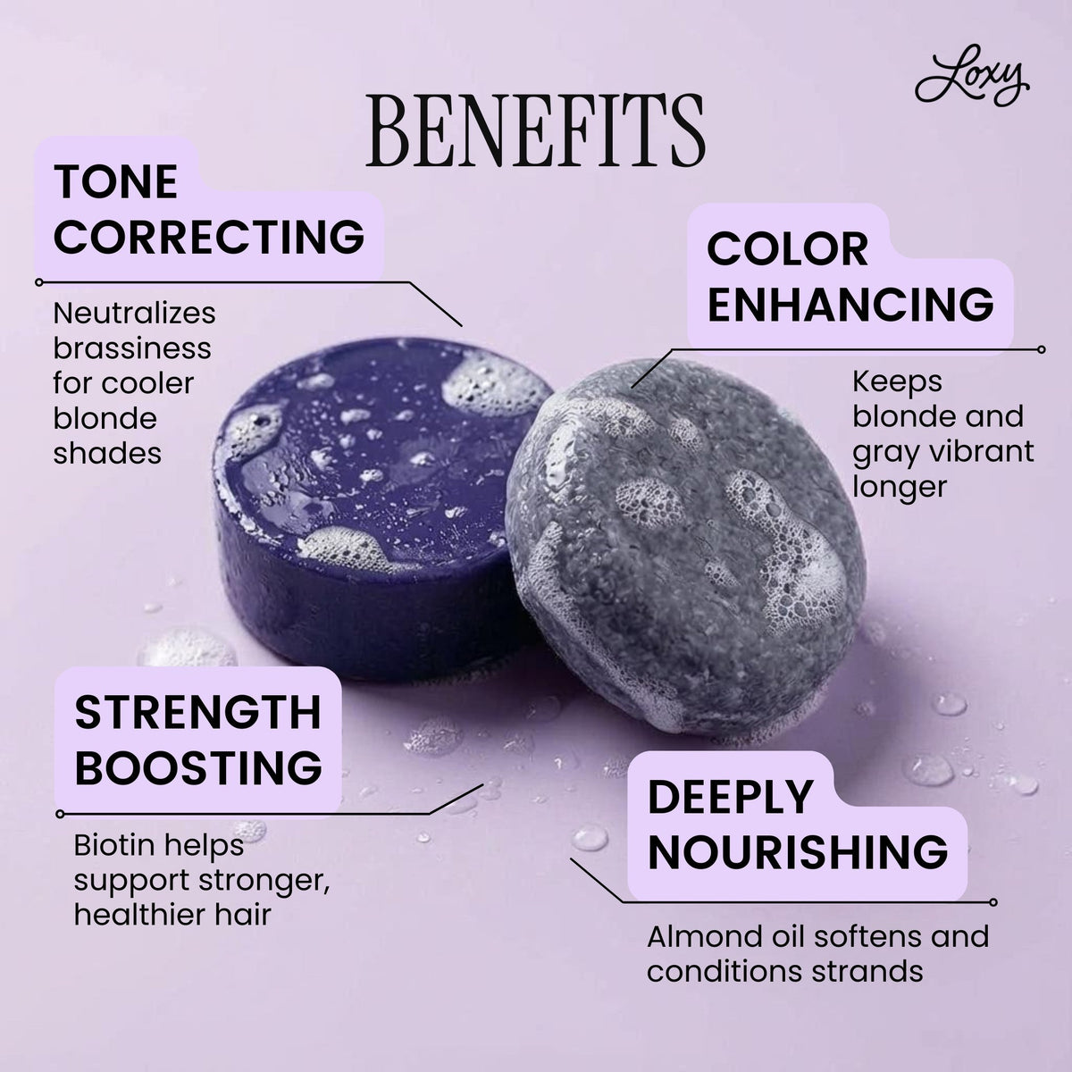 Tone: Purple Shampoo Bar & Conditioner Bar with Biotin & Almond Oil