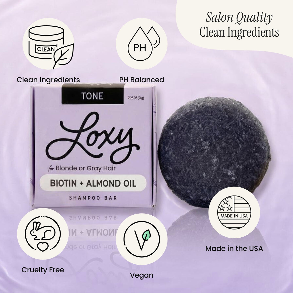 Tone: Purple Shampoo bar with Biotin & Almond Oil