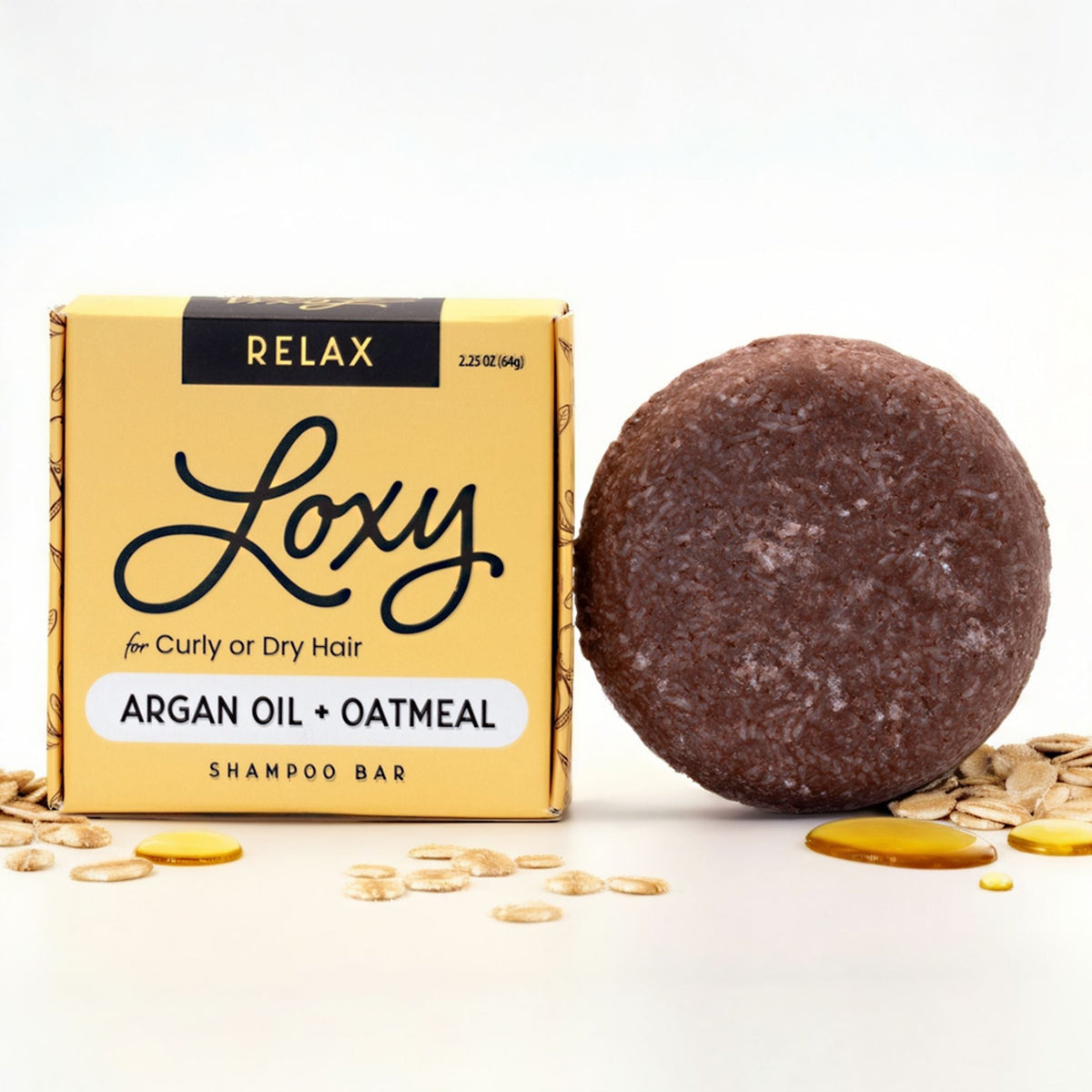 RELAX: Shampoo Bar for dry, frizzy or curly hair with Argan Oil & Oatmeal
