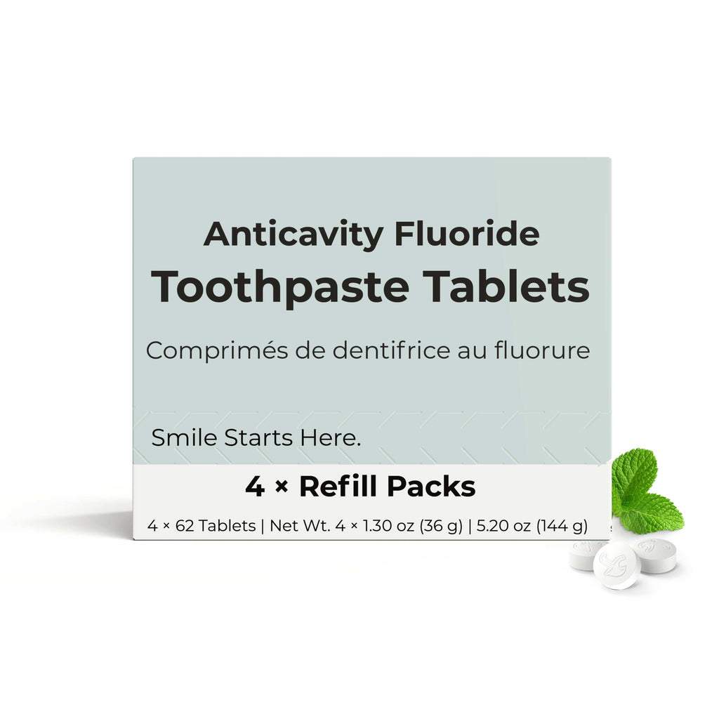 Fluoride Cool Mint Toothpaste Tablets – 4-Month Supply | 5% nHAp